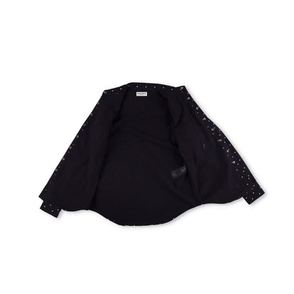 SAINT LAURENT Mens Button Up Shirt Collared Black White Dotted Cotton XL RRP 550 — View 7