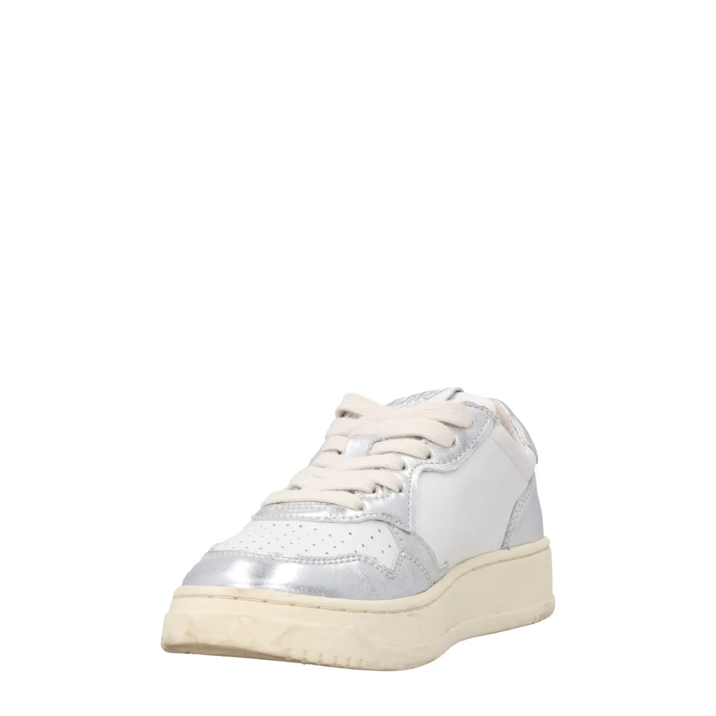 AUTRY Womens Medalist Bi Colour Silver Leather Lace Up Trainers EU 36 RRP 190 — View 3