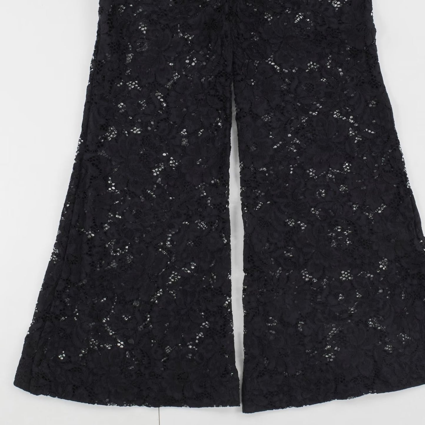 ZIMMERMANN Womens Matchmaker Lace Wide Leg Trousers Black High Rise XS RRP 550 — View 8