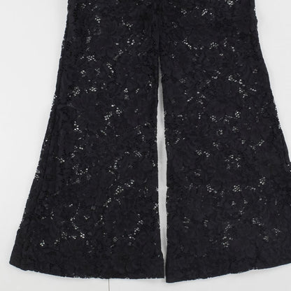 ZIMMERMANN Womens Matchmaker Lace Wide Leg Trousers Black High Rise XS RRP 550 — View 8