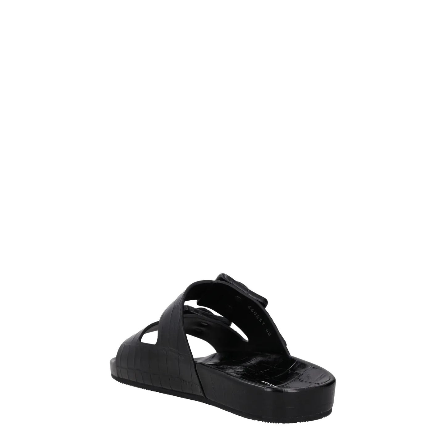BALENCIAGA Womens Slider Sandals Buckle Comfort Black Leather UK 7 RRP 490 — View 5