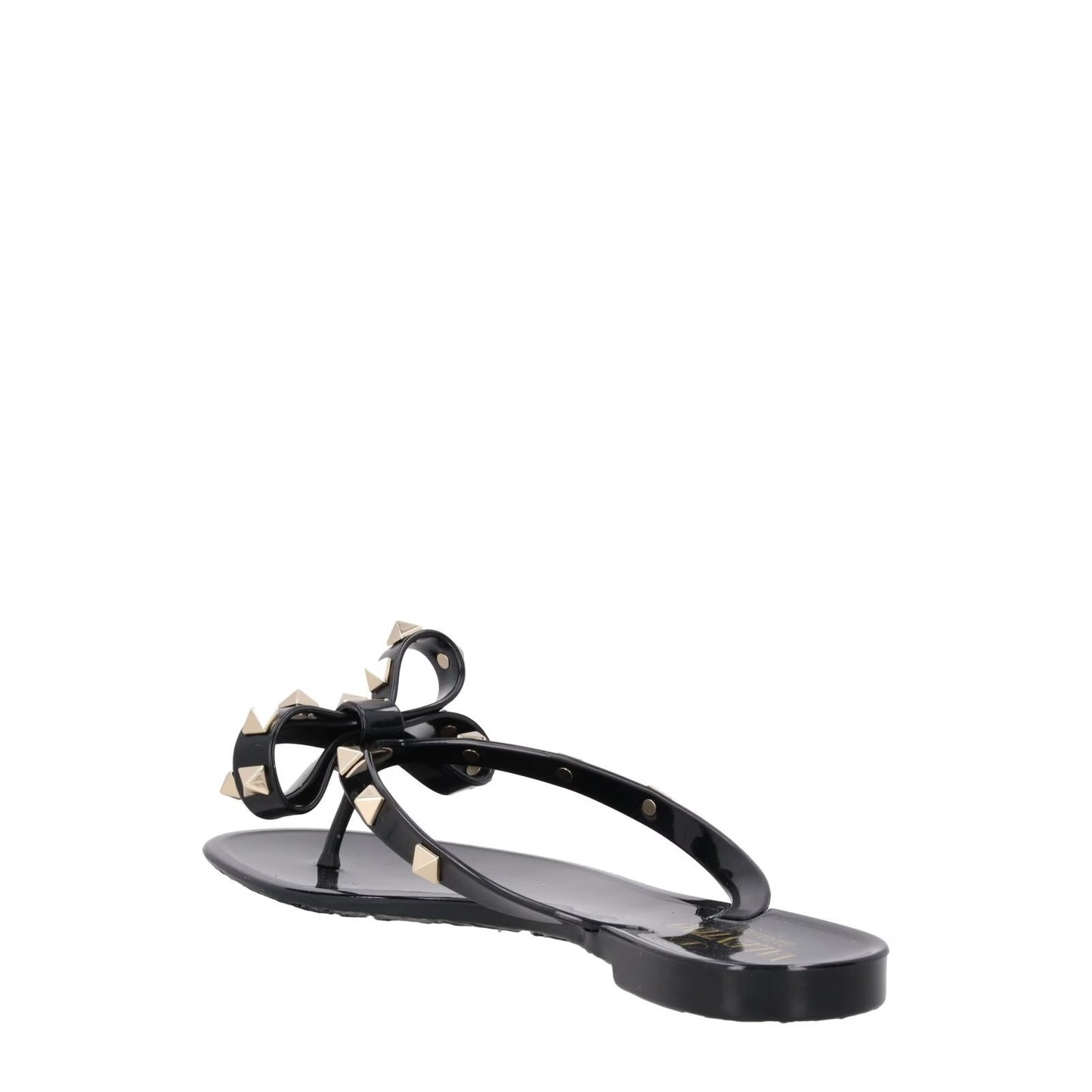 VALENTINO Womens Rockstud Collection Black PVC Flat Sandals Open Toe EU36 RRP380 — View 5