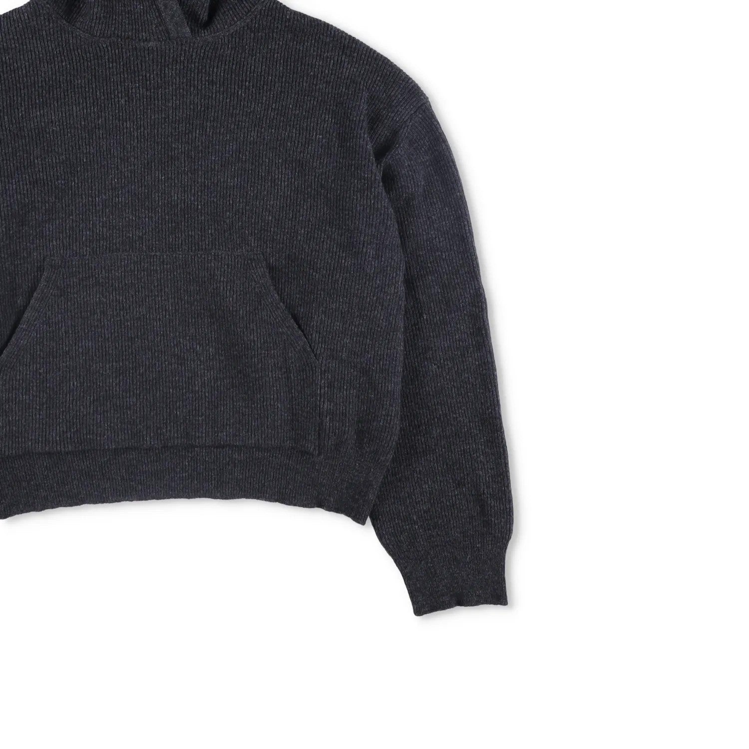 NANUSKHA Womens Cropped Hoodie Grey Front Pocket Pullover Size S RRP 320 — View 4