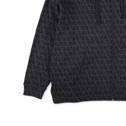 VALENTINO Mens Jersey Felpa Sweatshirt Full Zip Hooded Black Size L RRP 1550 — View 3