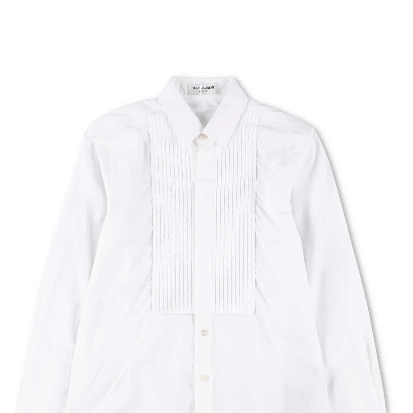 SAINT LAURENT Womens Top Shirt Long Sleeve Collared Button Up White 34 RRP 645 — View 2