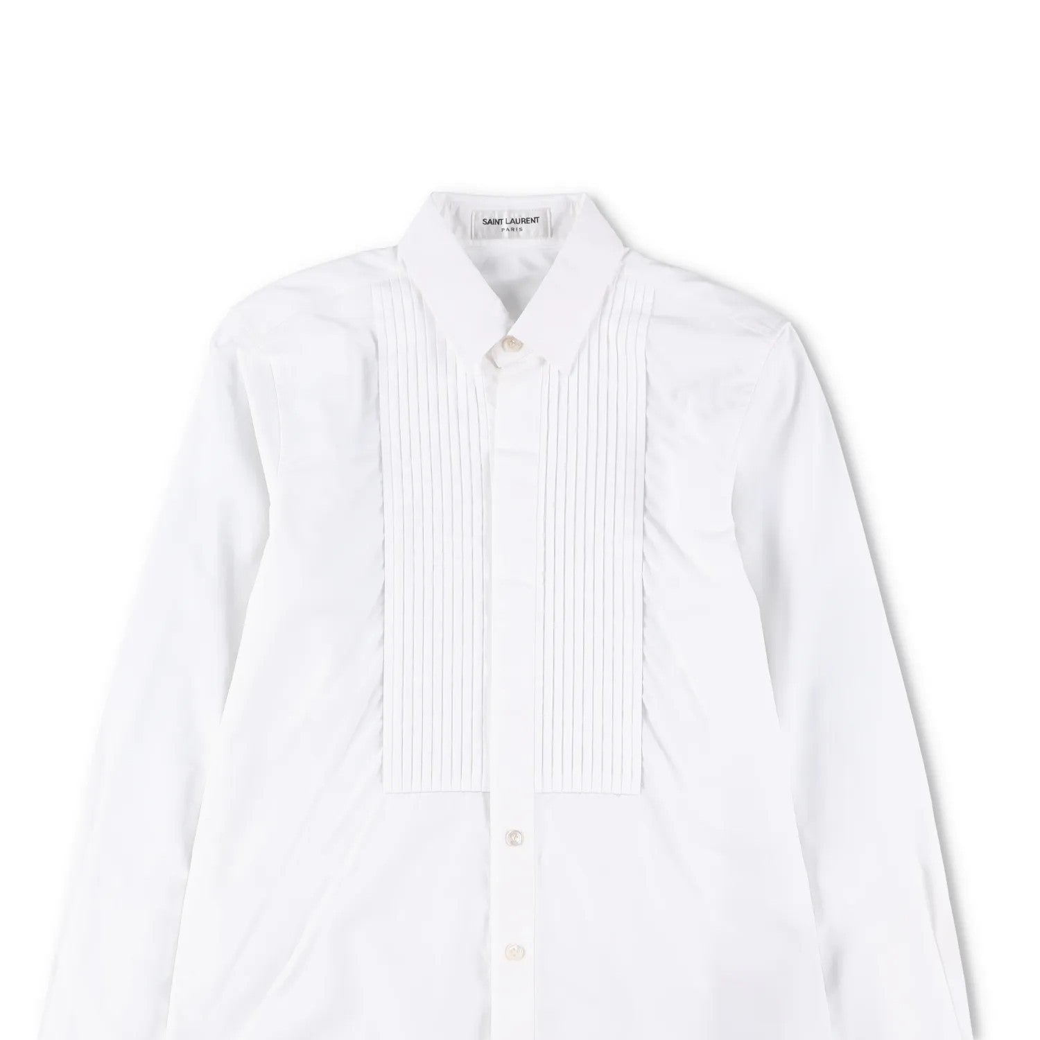SAINT LAURENT Womens Top Shirt Long Sleeve Collared Button Up White 34 RRP 645 — View 2