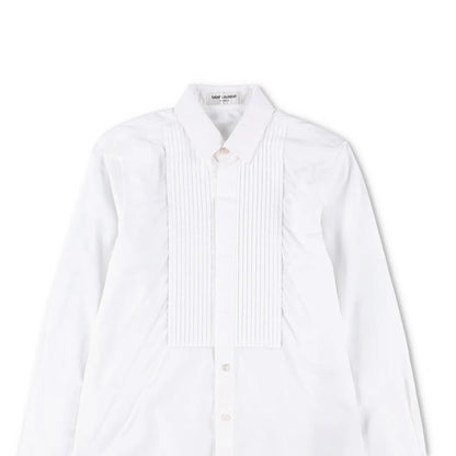 SAINT LAURENT Womens Top Shirt Long Sleeve Collared Button Up White 34 RRP 645 — View 2