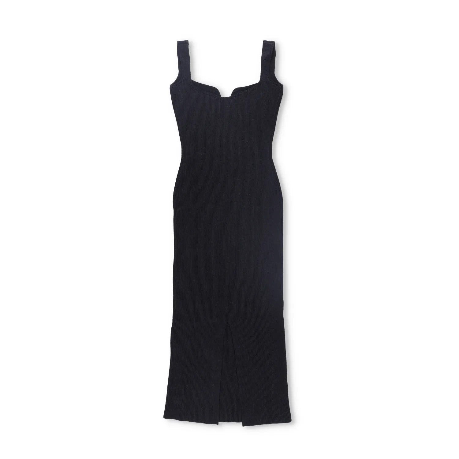 KHAITE Womens Nina Strappy Sweethear Neck Rib Knit Midi Dress Black XL RRP 1050 — View 6