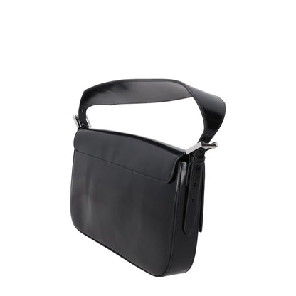 BY FAR Womens Manu Shoulder Bag Semi Patent Leather Black Silver OS RRP 410 — View 5