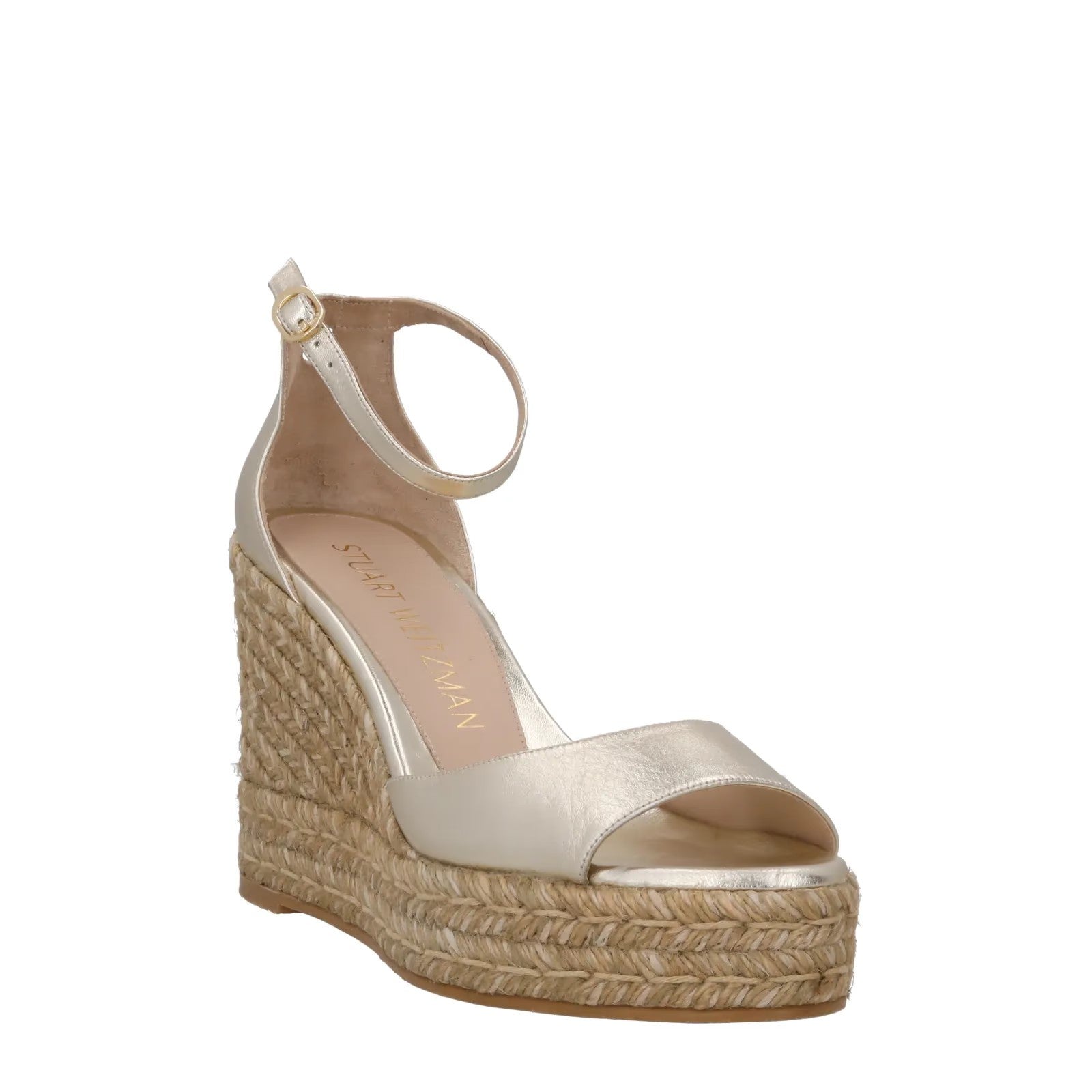 STUART WEITZMAN Womens Nudistcurve Espadrilles Wedge Leather Gold UK 7.5 RRP 375 — View 2