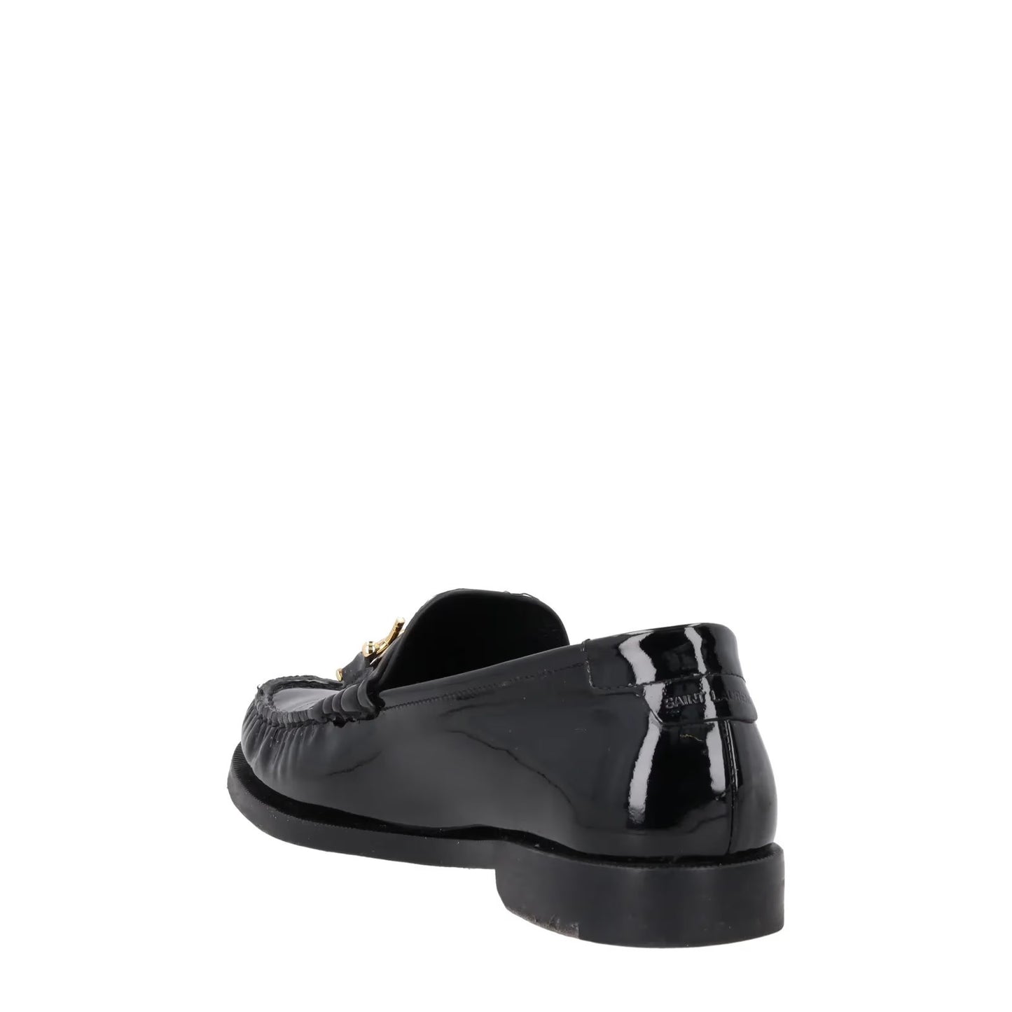 SAINT LAURENT Womens Loafers Black Patent Leather Tassel Flats UK 6 RRP 785 — View 5