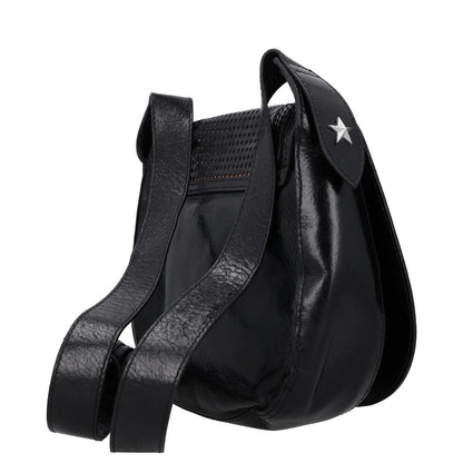 JUST CAVALLI Womens Saddle Handbag Black Leather Silver Buckle Closure M RRP 300 — View 5