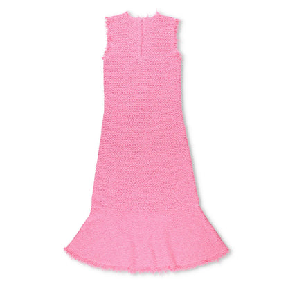 JIL SANDER Womens Midi Dress Sleeveless Flared Hem Frayed Edges Pink 36 RRP 2080 — View 5
