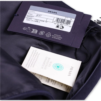 PRADA Womens Mini Skirts Navy Blue Asymmetric Wool Zip Size 44 RRP 1460 — View 6