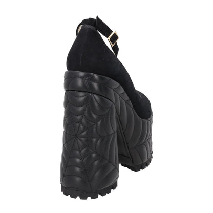 CHARLOTTE OLYMPIA Womens Malice Platform 155 Sandals Black Suede/Lhtr UK8 RRP995 — View 6