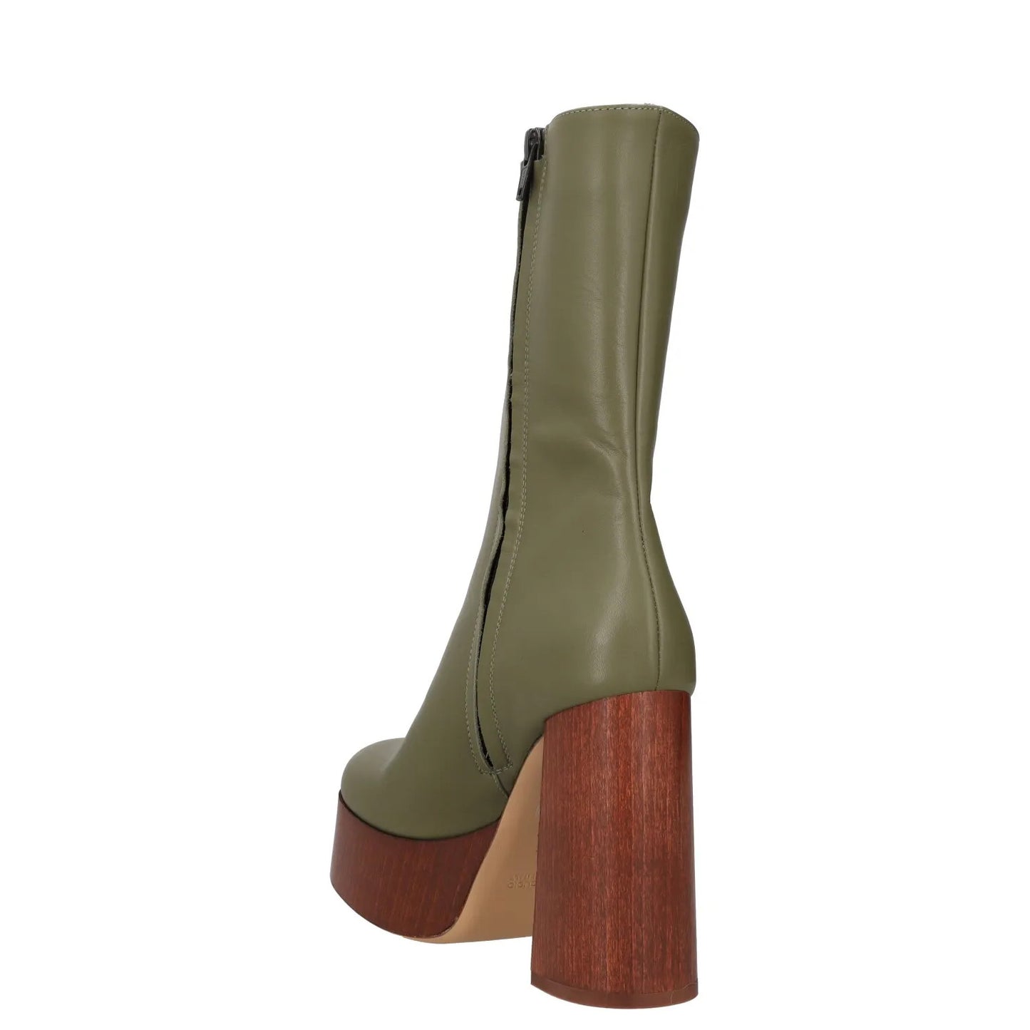 GIABORGHINI Womens High Heeled Boots Green Leather Mid Calf Platform UK 5 RRP375 — View 5