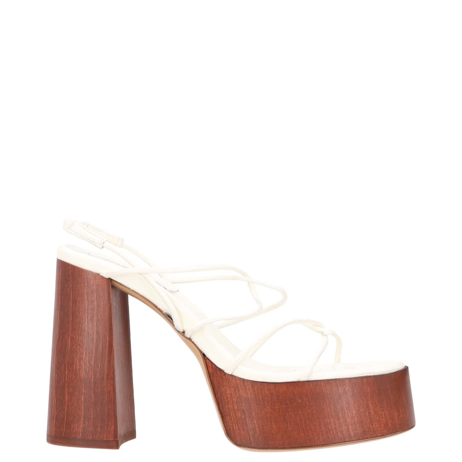 GIABORGHINI Womens Heels White Leather Strappy Block Heel EU 39 RRP 460