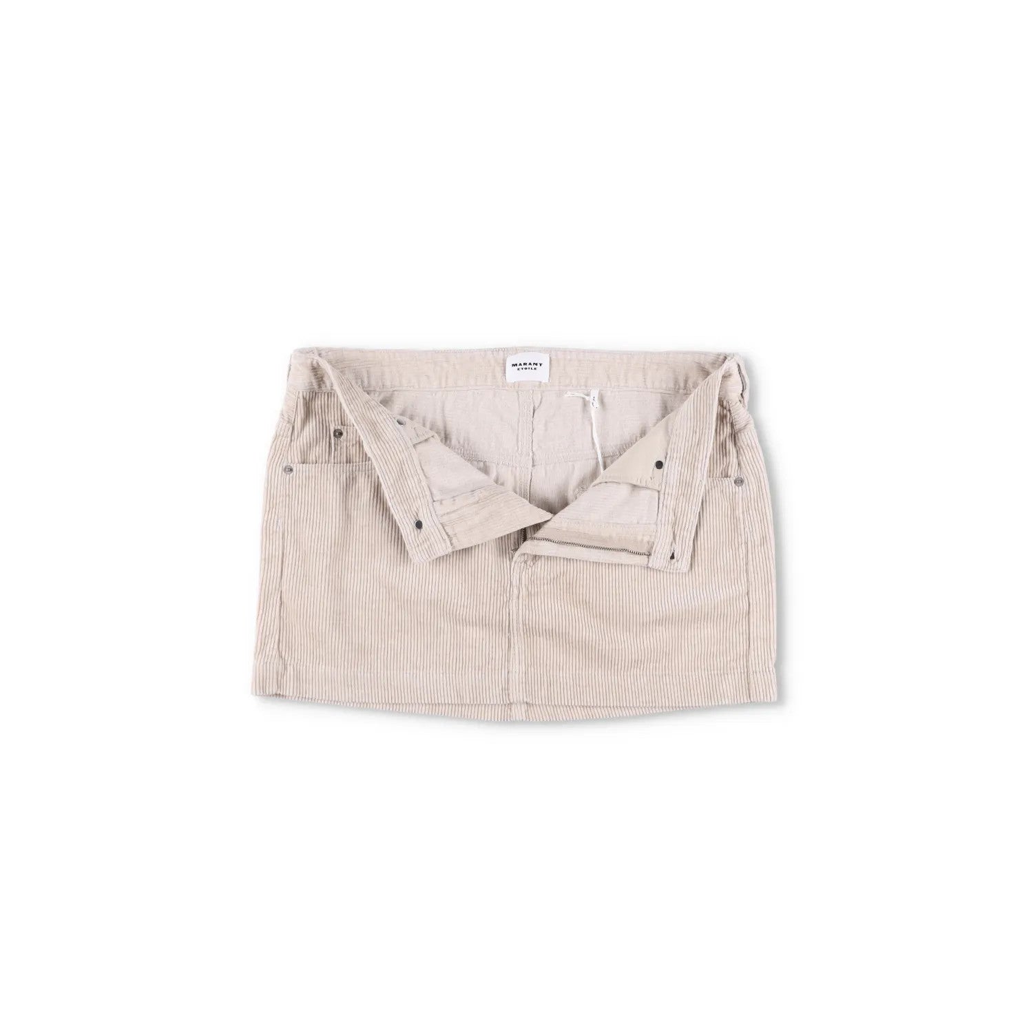 ISABEL MARANT ETOILE Womens Rania Mini Pencil Skirt Neutrals Corduroy 44 RRP 255 — View 6