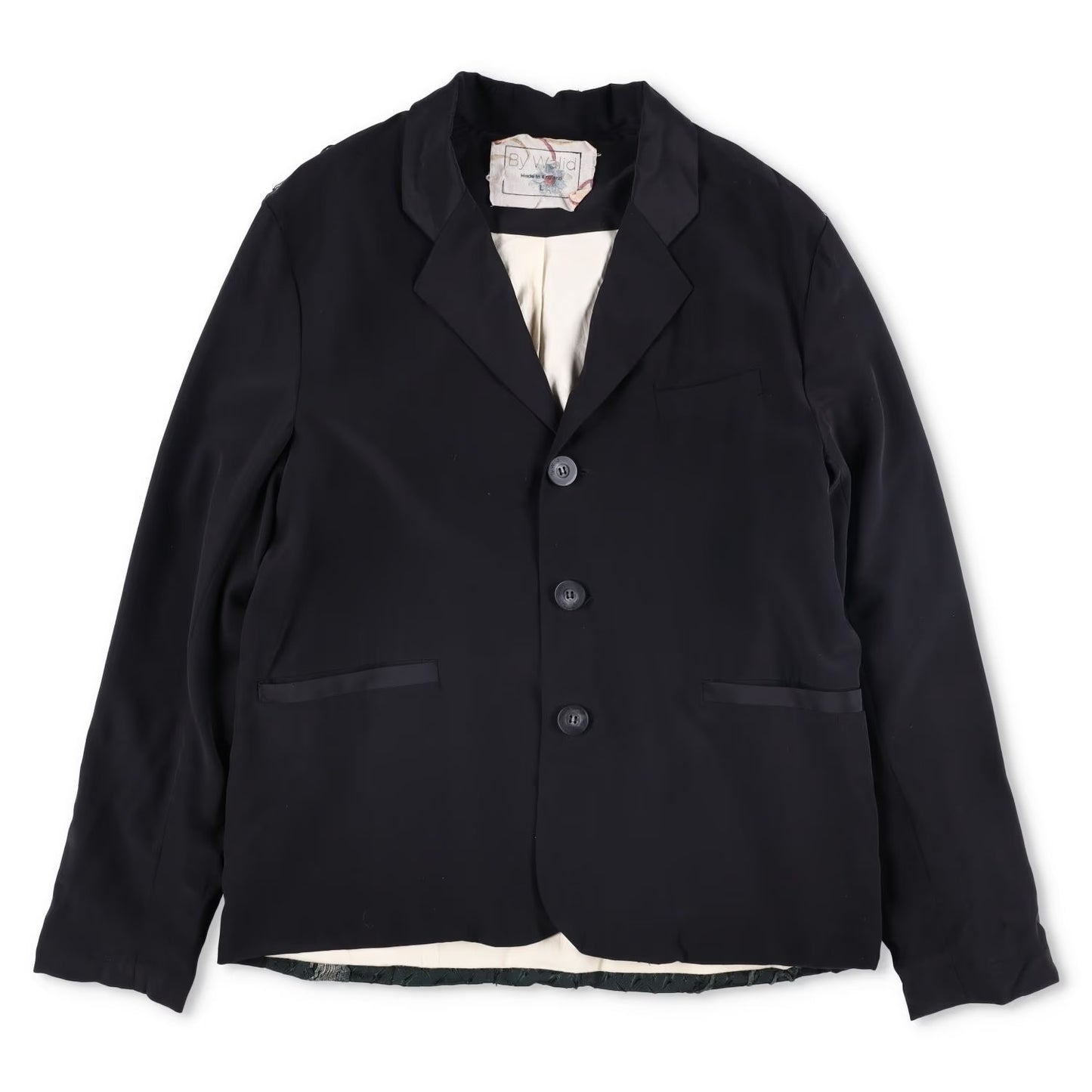 BY WALID Mens Collared Buttoned Black Blazer Silk Blend Size L RRP 1450