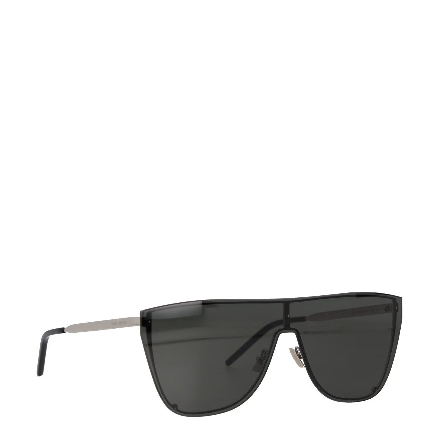SAINT LAURENT Unisex Oversized Sunglasses Silver Metal Black Lens OS RRP 320