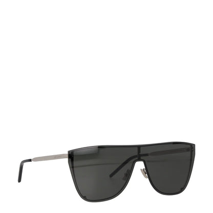 SAINT LAURENT Unisex Oversized Sunglasses Silver Metal Black Lens OS RRP 320