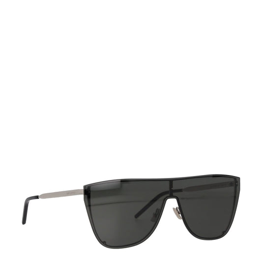 SAINT LAURENT Unisex Oversized Sunglasses Silver Metal Black Lens OS RRP 320