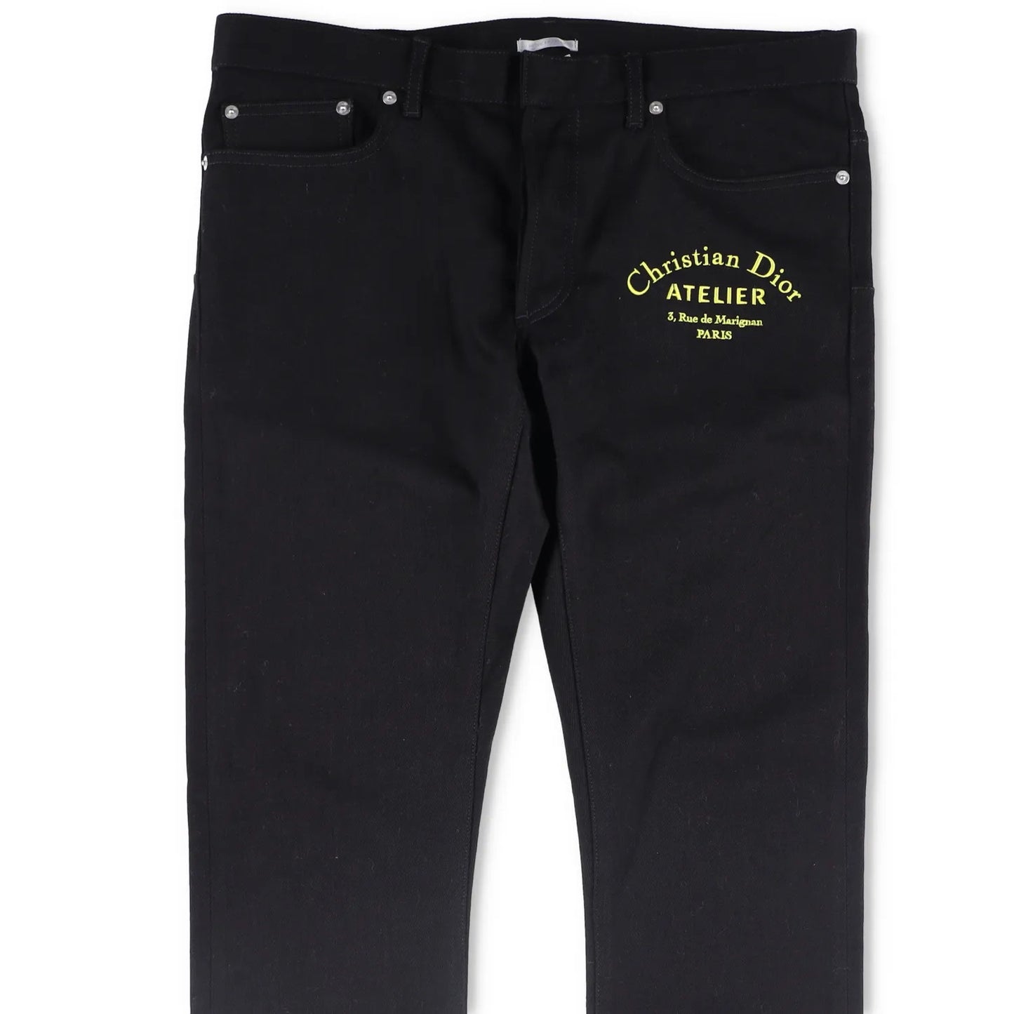 DIOR HOMME Mens Slim Fit Jeans Black Dior Logo Mid Rise Size 30 RRP 660 — View 3