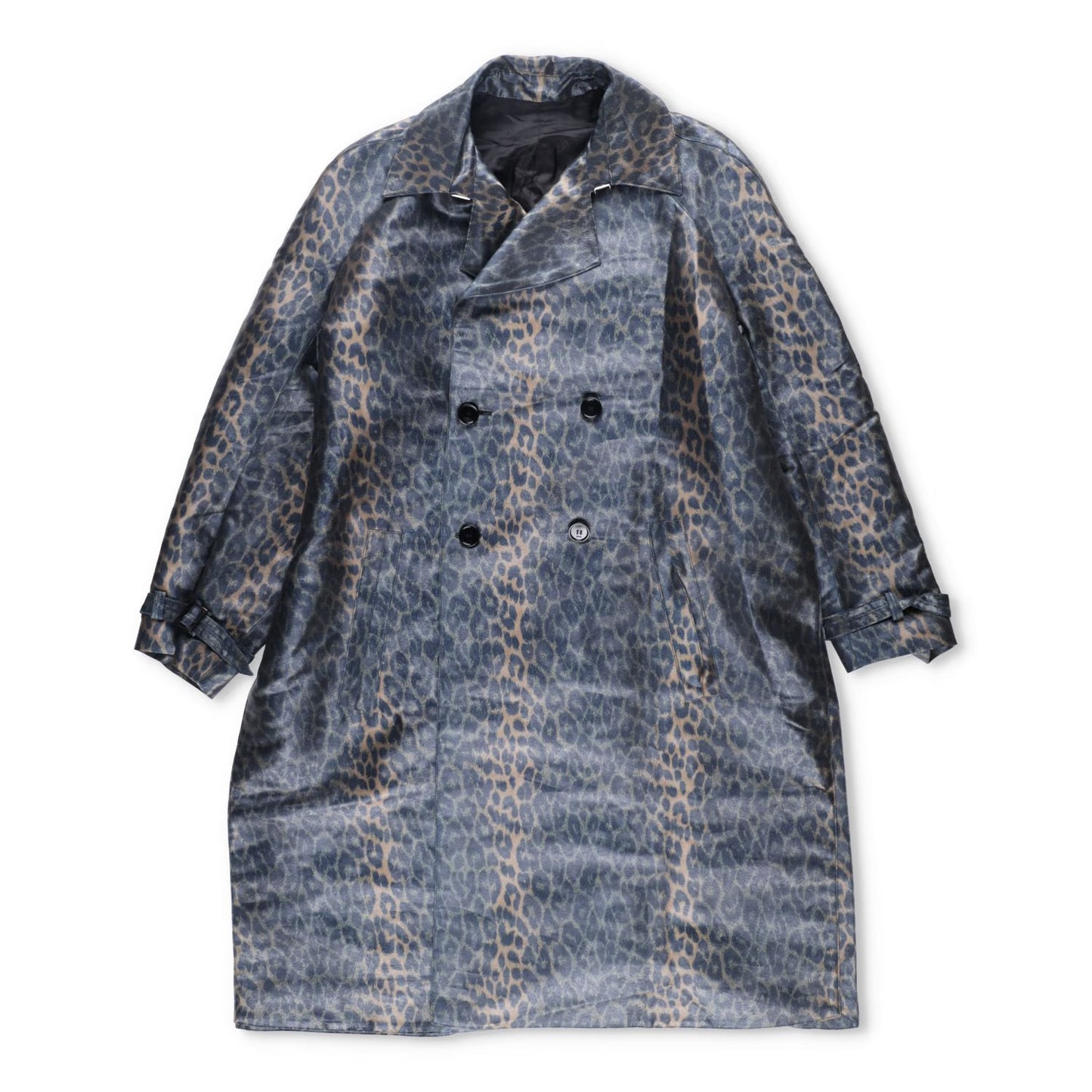 DIOR HOMME Mens Jacket Trench Overcoat Belted Leopard Print Grey Size 48 RRP1850