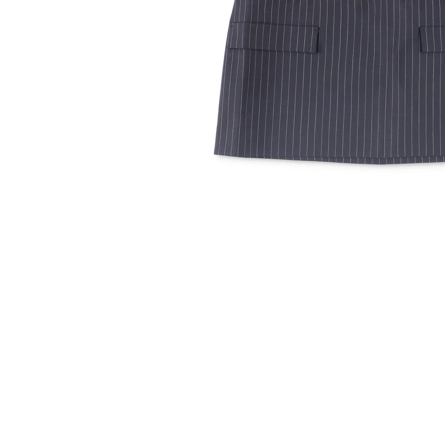 MOWALOLA Womens Pin Striped Mini Skirt Black Twill Zip Short Size S RRP 270 — View 3