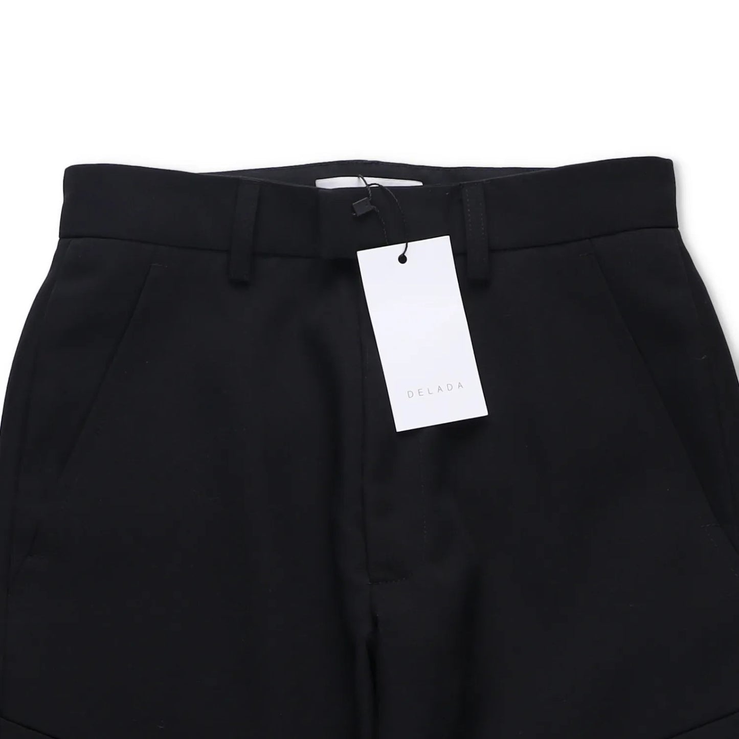 DELADA Mens Cargo Trousers Black Wool Blend Elastic Cuffs Size 25 RRP 250 — View 6
