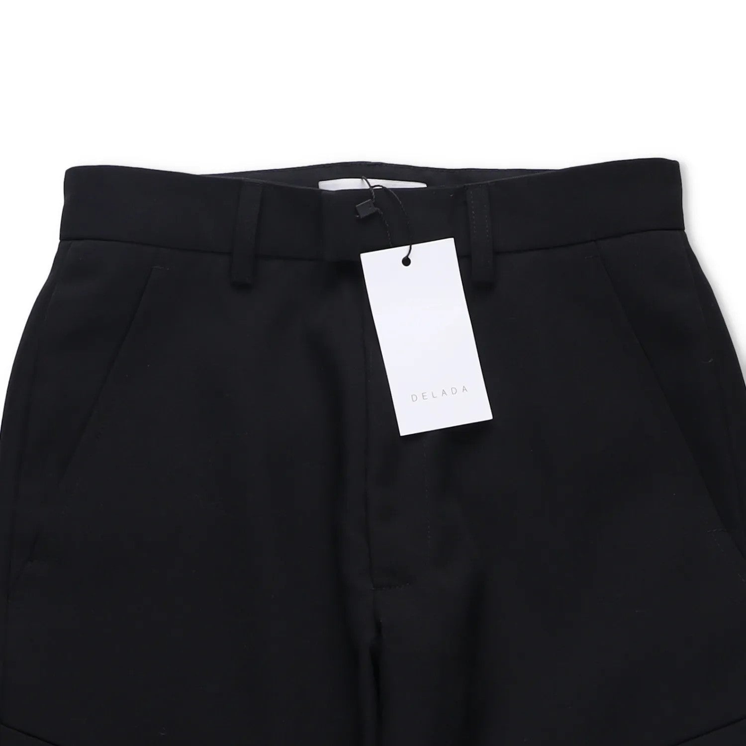 DELADA Mens Cargo Trousers Black Wool Blend Elastic Cuffs Size 25 RRP 250 — View 6