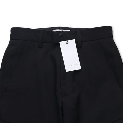 DELADA Mens Cargo Trousers Black Wool Blend Elastic Cuffs Size 25 RRP 250 — View 6