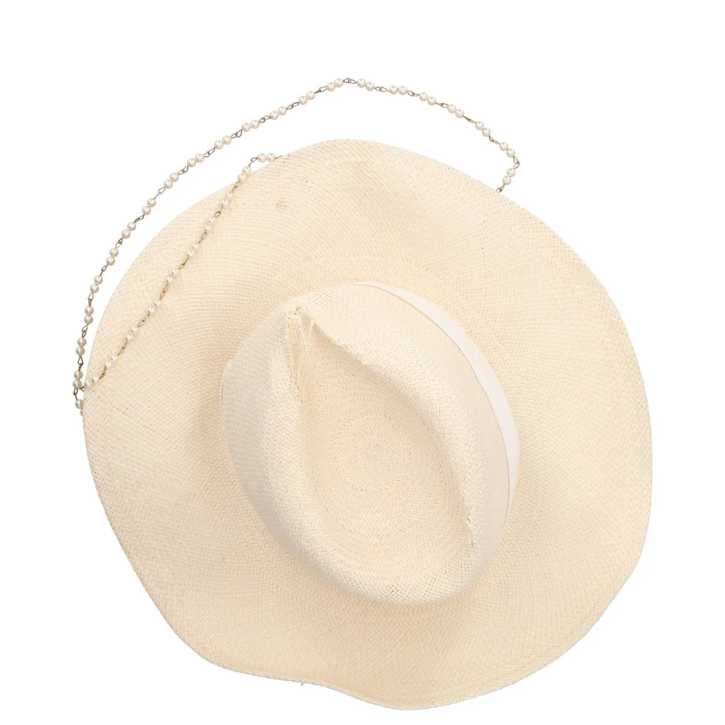 RUSLAN BAGINSKIY Womens Double Chain Strap Fedora Hat White Size M RRP 300 — View 7