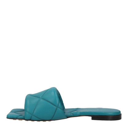 BOTTEGA VENETA Womens Slip On Sandals Blue Leather Flat UK 5.5 RRP 1010 — View 4