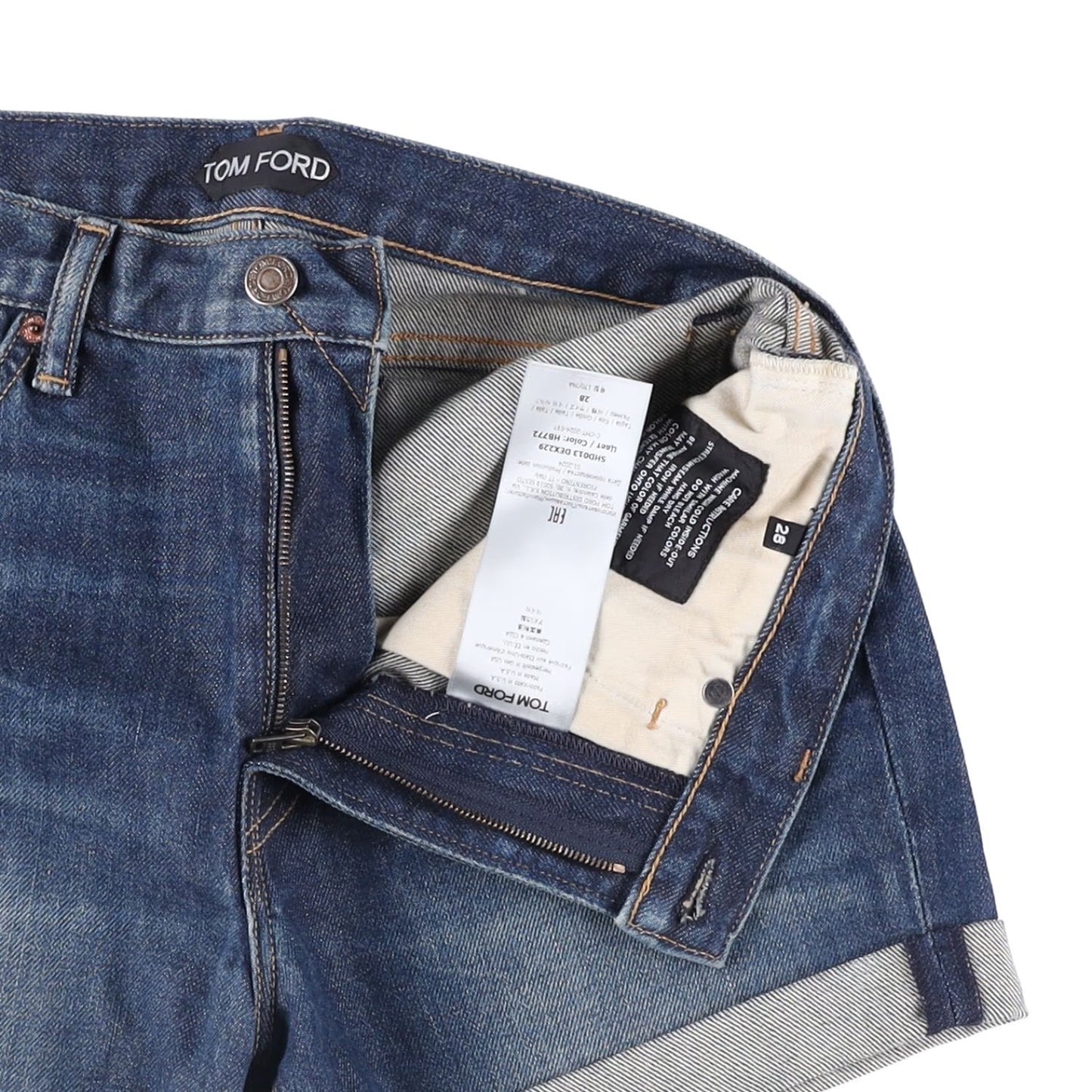 TOM FORD Womens Comfort Stone Washed Denim Shorts Blue Size 28 RRP 665 — View 7