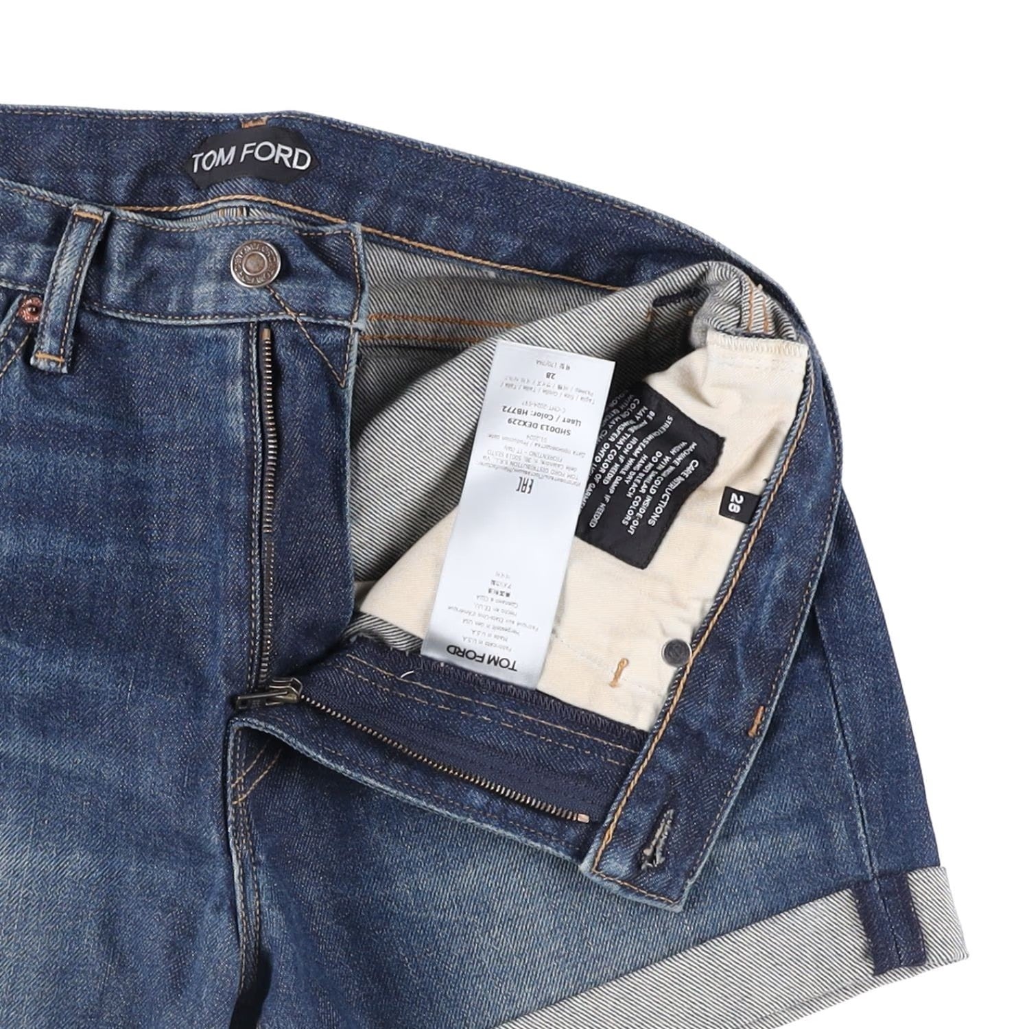 TOM FORD Womens Comfort Stone Washed Denim Shorts Blue Size 28 RRP 665 — View 7