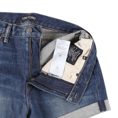 TOM FORD Womens Comfort Stone Washed Denim Shorts Blue Size 28 RRP 665 — View 7