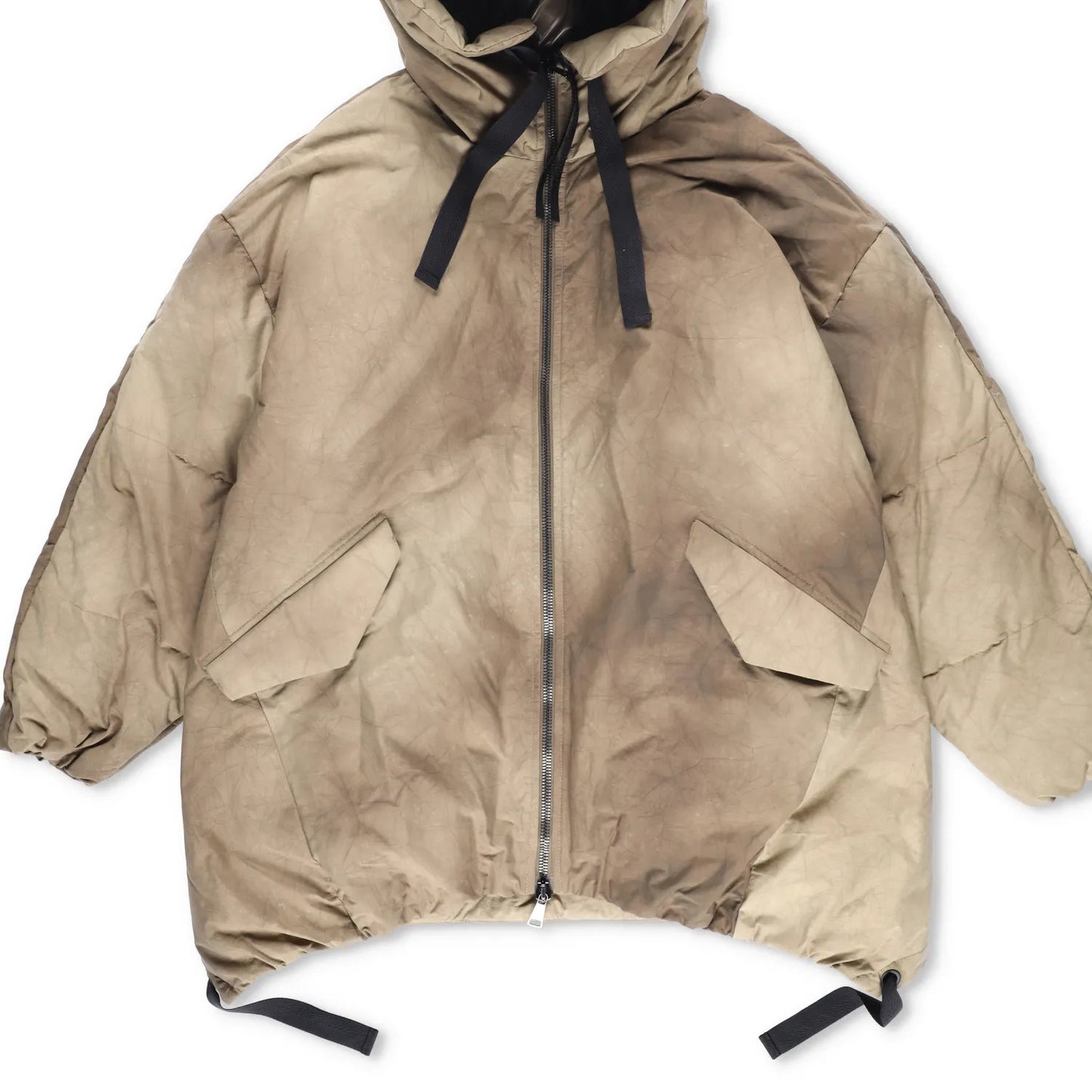 HOLDEN Mens Beige Hooded Puffer Jacket Nylon Polyamide Zip Closure S-M RRP 800 — View 3