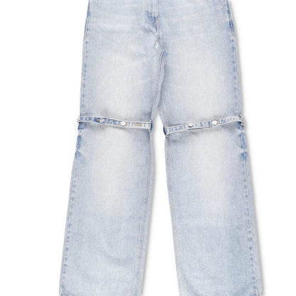 COURREGES Womens Sailor Blue Denim Baggy Pants Wide Leg Jeans Size 38 RRP 500 — View 3
