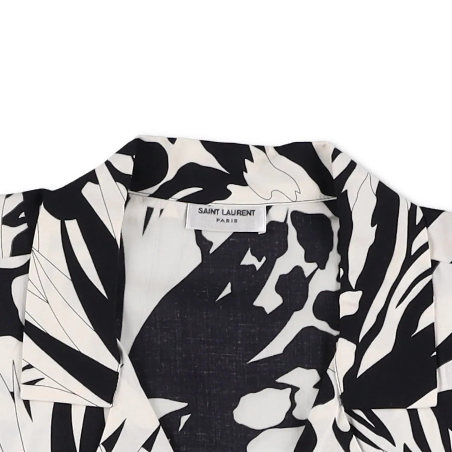 SAINT LAURENT Mens Button-Up Shirt Viscose Black White Short Sleeve 39 RRP 545 — View 5