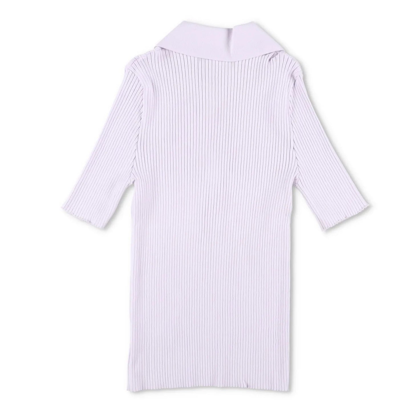 COURREGES Womens Rib Knit Polo Basic Blouse Purple Collared Buttoned L RRP 440 — View 11