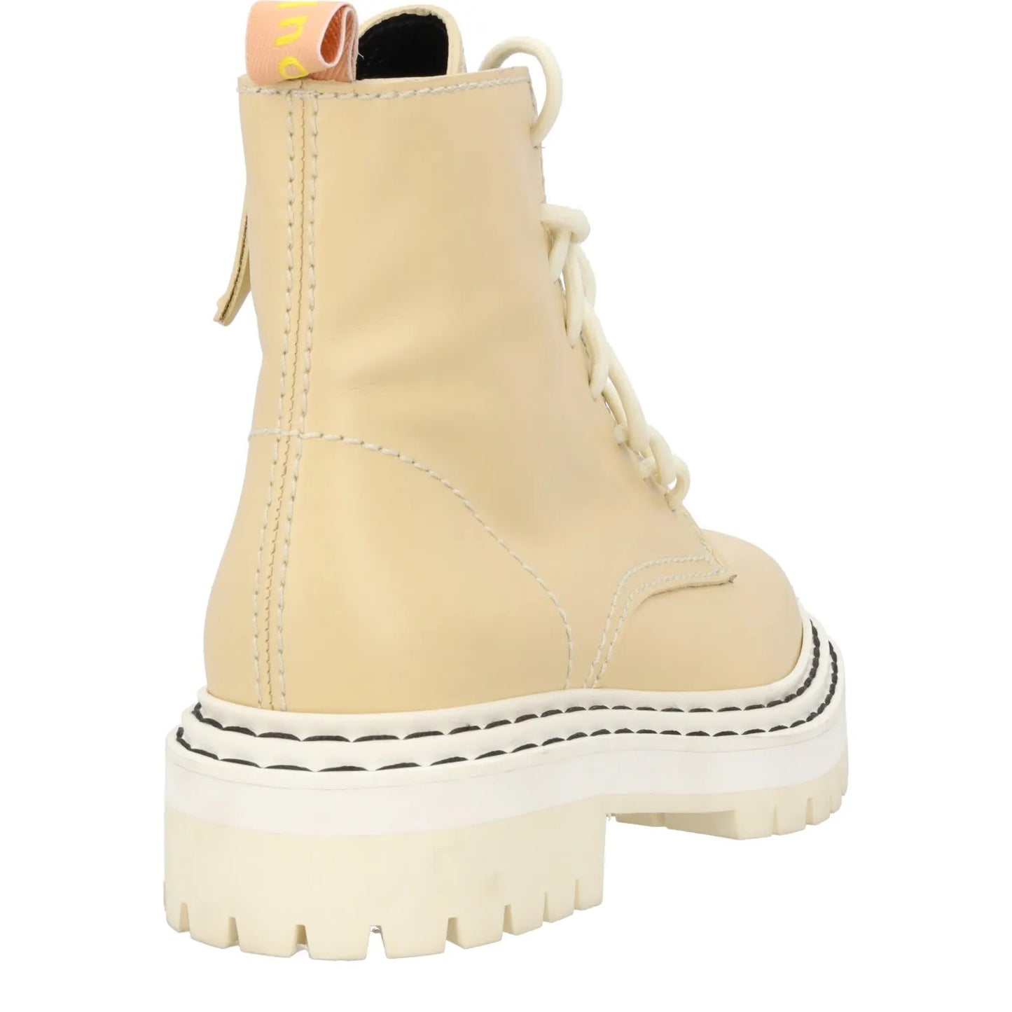 PROENZA SCHOULER Womens Leather Combat Boots Beige Lace Up Ankle UK 3 RRP 795 — View 6