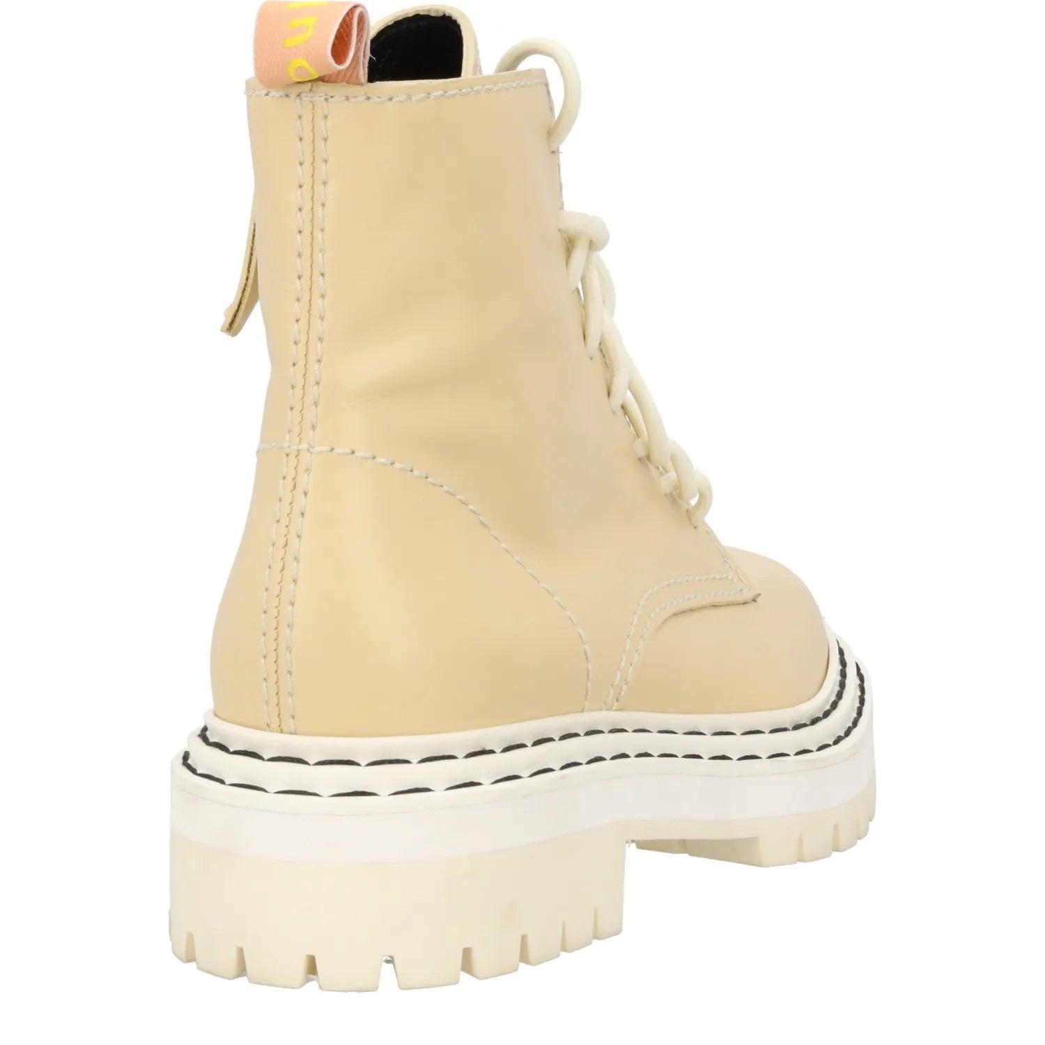 PROENZA SCHOULER Womens Leather Combat Boots Beige Lace Up Ankle UK 3 RRP 795 — View 6