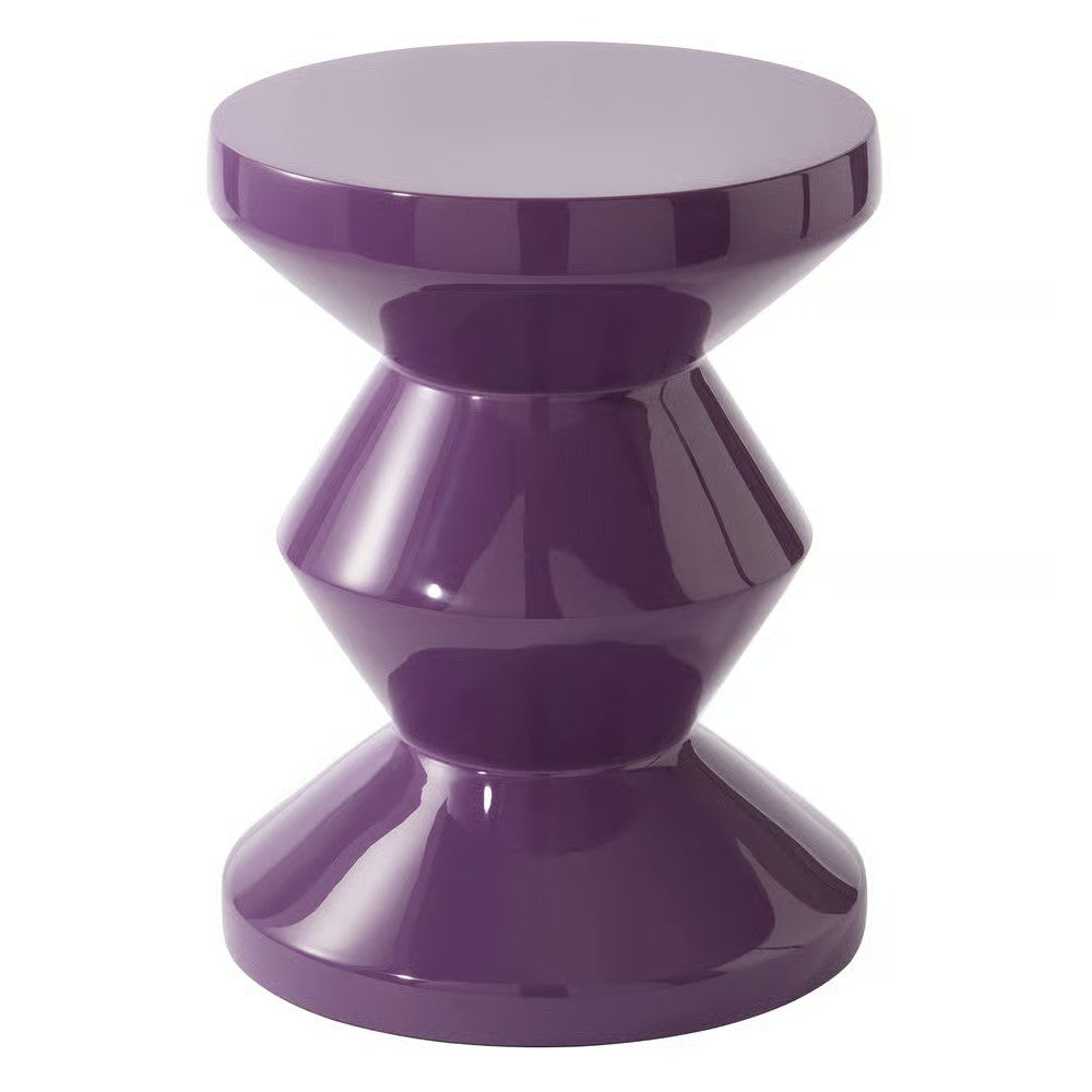 POLS POTTEN Zig Zag Stool Purple Glossy Stackable Modern One Size RRP 367