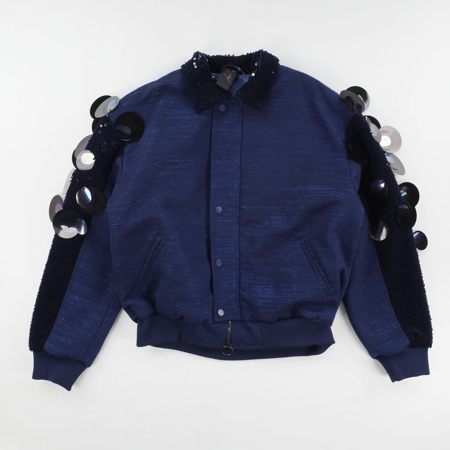 Papa Oppong Womens Stella Embellished Kente Bomber Jacket Blue One Size RRP 3245