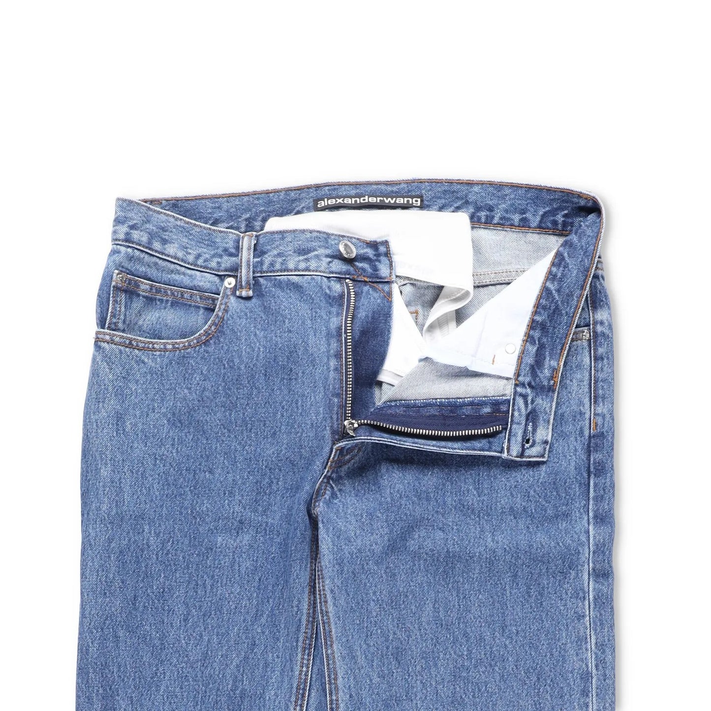 ALEXANDER WANG Womens Blue Denim Jeans Relaxed Straight Leg Size 27 RRP 445 — View 6