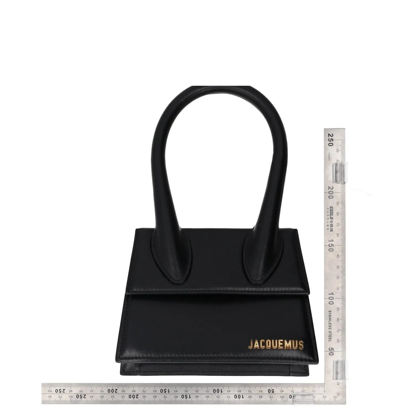 JACQUEMUS Womens Le Chiquito Moyen Leather Tote Bag Black Gold One Size RRP 680 — View 10