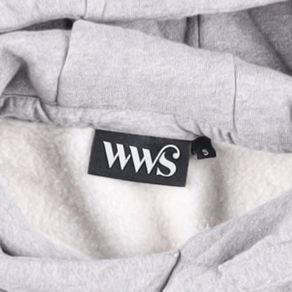 WWS Mens Hoodie Cotton Hoodie Pullover Front Large Print Grey Size S RRP 150 — View 6