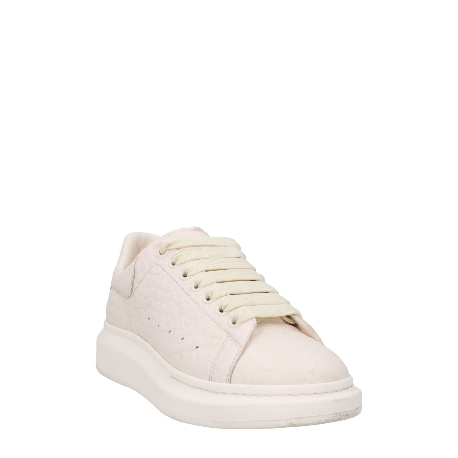 ALEXANDER MCQUEEN Mens Chunky Grain Sneaker Leather White Low Top EU 42 RRP 595 — View 2