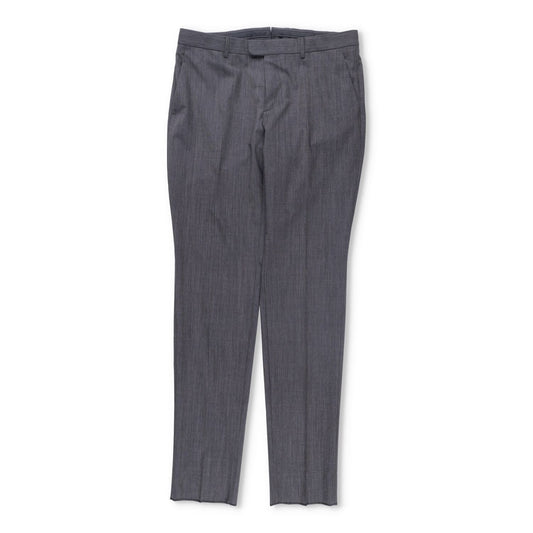 ZEGNA Mens Dress Pants Grey Pleated Flat Front Trousers Wool Blend 50 R RRP 350